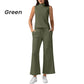 💕2025 Hot Sale 49% OFF🔥2025 New Women's Solid Color Two-Piece Set Sleeveless Turtleneck Top & Wide Leg Pants