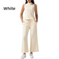 💕2025 Hot Sale 49% OFF🔥2025 New Women's Solid Color Two-Piece Set Sleeveless Turtleneck Top & Wide Leg Pants