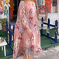 Round Neck Loose Fit Printed Flowy Dress