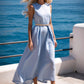 Elegant Solid Color Sleeveless Maxi Dress with Belt