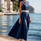 Elegant Solid Color Sleeveless Maxi Dress with Belt