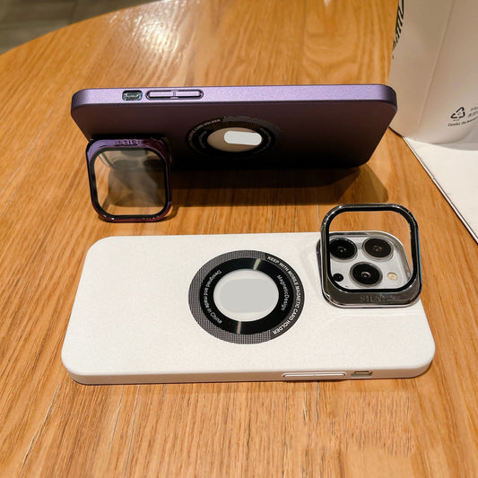 Mirror holder for iPhone with magnetic leaky label case