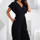 🌸New Arrival 50%OFF💖 Women’s V - Neck Wide - Legged Jumpsuit | One - Piece Chic & Comfort