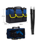 🧰🔧 Heavy Duty Tool Bag – Waterproof Hard Bottom, Oxford Cloth, Multiple Pockets, Padded Handle & Shoulder Strap – for DIY, Construction, Auto Repair – 13" to 19" (Red/Blue/Yellow/Green)