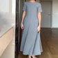 🌸New Arrival 50%OFF💖 Women's Solid Color Elegant Short Sleeve Maxi Dresses