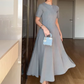 🌸New Arrival 50%OFF💖 Women's Solid Color Elegant Short Sleeve Maxi Dresses