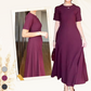 🌸New Arrival 50%OFF💖 Women's Solid Color Elegant Short Sleeve Maxi Dresses