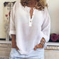🌸New Arrival 50%OFF🌈 Womens Casual Button V Neck Long Sleeve Shirts Oversized Solid Blouses Tops