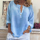 🌸New Arrival 50%OFF🌈 Womens Casual Button V Neck Long Sleeve Shirts Oversized Solid Blouses Tops