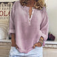 🌸New Arrival 50%OFF🌈 Womens Casual Button V Neck Long Sleeve Shirts Oversized Solid Blouses Tops
