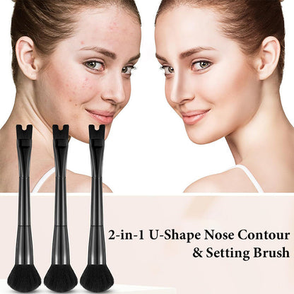 2-in-1 U-Shape Nose Contour & Setting Brush