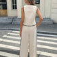 💥Hot Sale 50% Off⌛Women's Contrast Binding Sleeveless Tank & Drawstring Waist Pants Two-piece Set