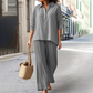 🌸New Arrival 50%OFF🌈 Solid Color Cotton Linen Shirt & Wide Leg Pants Set