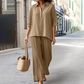 🌸New Arrival 50%OFF🌈 Solid Color Cotton Linen Shirt & Wide Leg Pants Set