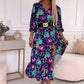 🌸New Arrival 50%OFF💖 Women’s Elegant Floral Print V-Neck Side Slit Dress