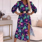 🌸New Arrival 50%OFF💖 Women’s Elegant Floral Print V-Neck Side Slit Dress