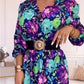 🌸New Arrival 50%OFF💖 Women’s Elegant Floral Print V-Neck Side Slit Dress