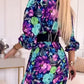 🌸New Arrival 50%OFF💖 Women’s Elegant Floral Print V-Neck Side Slit Dress