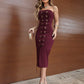 🌸New Arrival 50%OFF💖 Sexy Strapless Top with Slit Skirt 2-Piece Set