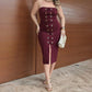 🌸New Arrival 50%OFF💖 Sexy Strapless Top with Slit Skirt 2-Piece Set