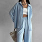 🌸New Arrival 50%OFF💖Women's Button-Down Shirt & Pants 2-Piece Set