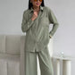 🌸New Arrival 50%OFF💖Women's Button-Down Shirt & Pants 2-Piece Set