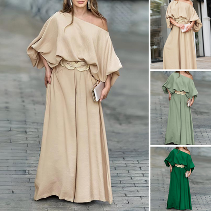 🌸New Arrival 50%OFF💖One-Shoulder Top & Wide-Leg Pants Set