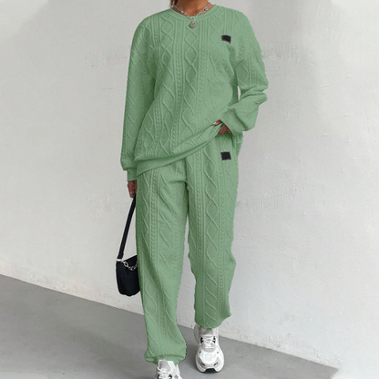 🌸New Arrival 50%OFF💖Casual Long Sleeve Knit Pullover & Pants 2-Piece Set