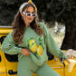 💜 LAST DAY PROMOTION - 50%OFF 💜 Stylish Print Pullover Hoodie & Pants 2-Piece Set