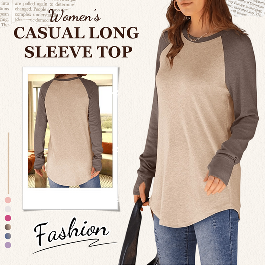 ⏰Hot Sale-50% Off🌼Women's Casual Long Sleeve Round Neck Top
