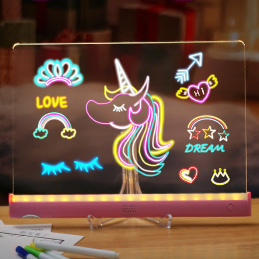 🎃Halloween Deal 50% OFF!🌈Kids' LED Light-Up Drawing Board Set – Draw, Glow & Create Again!