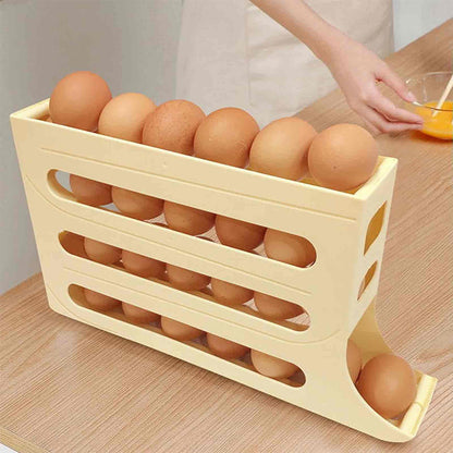 💥 50% OFF! 🎉 Egg Holder for Fridge, Eggs Dispenser Auto Rolling 🥚
