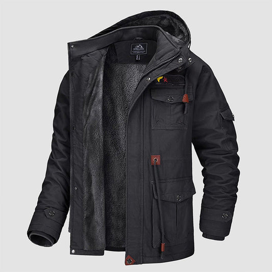 Men's Winter Drawstring Cotton Military Driver Jacket - Comfort and Style Combined