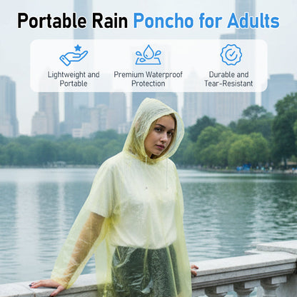 🌧️ BUY 2 GET 1 FREE! ✨ Portable Rain Poncho for Adults - Lightweight & Waterproof, Packable for Emergency or Outdoor Use 🏕️📦