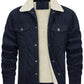 Men's Corduroy Jacket, Sherpa Lined, Cargo Jacket, Cotton, Turn-Down Collar, Winter, Warm, Casual, Work Coat with 5 Pockets