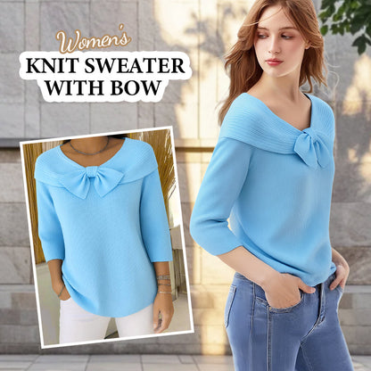 Women’s Knit Sweater with Bow