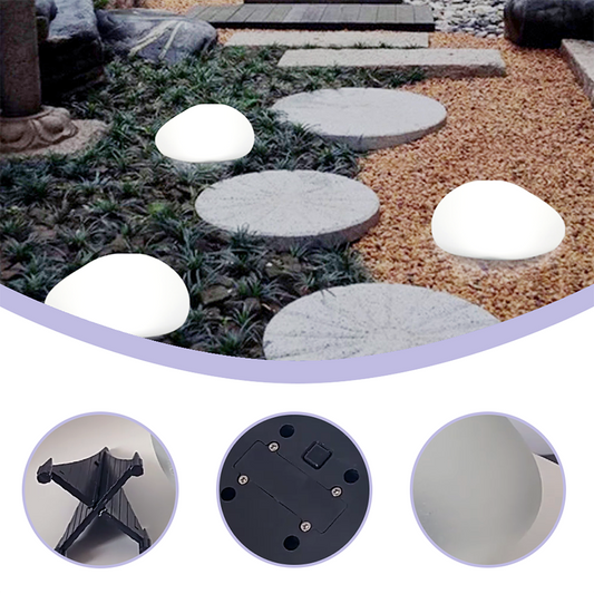 Outdoor Solar Pebble Garden Light
