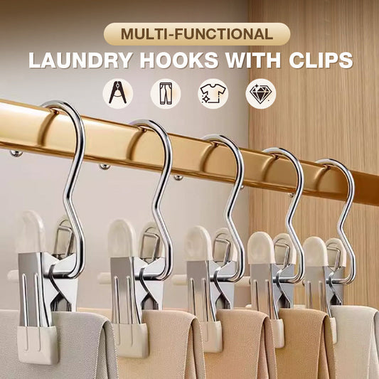Multi-functional Laundry Hooks with Clips