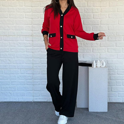 🔥Hot Sale 50% OFF⏳ Women's Casual Color Block Two-Piece Set👚👖