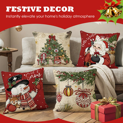 🎅Cute Christmas Print Pillow Cover