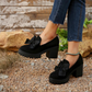 Women's Bow Chunky Heel Loafers