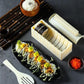 DIY Sushi Maker Mold Set, HIPS Non-Stick Sushi Rolling Tool with Cutting Groove, One Press Forming Sushi Making Kit for Home Kitchen Beginners, Easy to Clean Homemade Rice Roll Mold