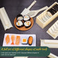 DIY Sushi Maker Mold Set, HIPS Non-Stick Sushi Rolling Tool with Cutting Groove, One Press Forming Sushi Making Kit for Home Kitchen Beginners, Easy to Clean Homemade Rice Roll Mold