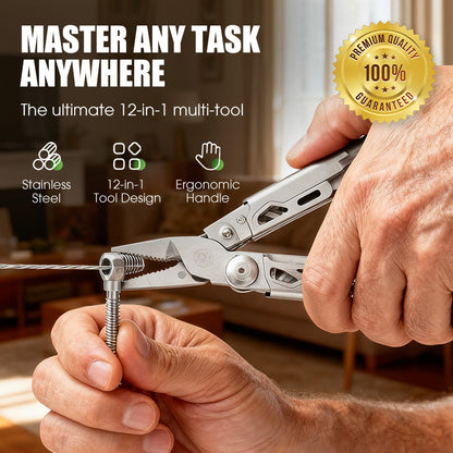 12-in-1 Stainless Steel Foldable Multitool Pliers