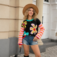 Women’s Color-Block Floral Striped Pullover Sweater