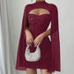 💃2026 New Arrivals 49% OFF💥Women's Cutout Ribbed Dress with Chiffon Cape