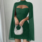 💃2026 New Arrivals 49% OFF💥Women's Cutout Ribbed Dress with Chiffon Cape