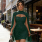 💃2026 New Arrivals 49% OFF💥Women's Cutout Ribbed Dress with Chiffon Cape