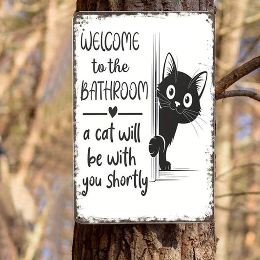 ⏳LAST DAY SALE 55% OFF🔥Vintage Highland Cow Aluminum Sign: Funny "Are You Pooping?" Black and White Bathroom Wall Decor