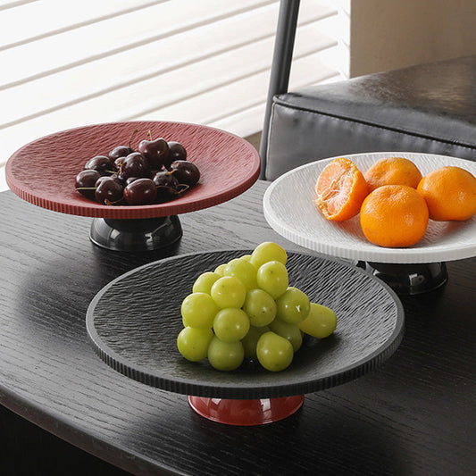 Modern Pedestal Fruit Plate with Drainage System